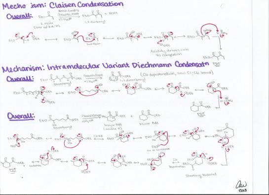 Claisen Condensation and Intramolecular Variant Diechmann Condensation