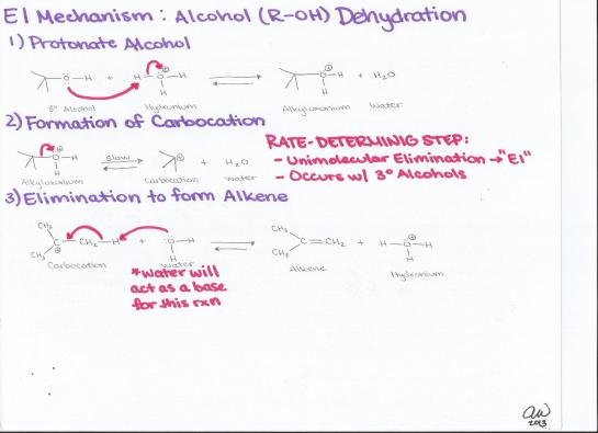 E1 Mechanism Alcohol Dehydration