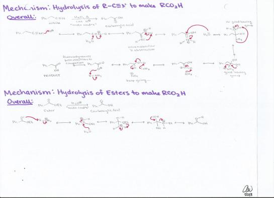 Hydrolysis of Isonitriles to Make Carboxylic Acids and Hydrolysis of Esters to Make Carboxylic Acids