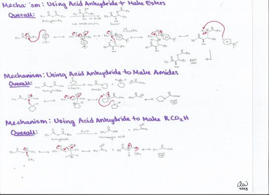 Using Acid Anhydride to Make Esters, Amides, and Carboxylic Acids