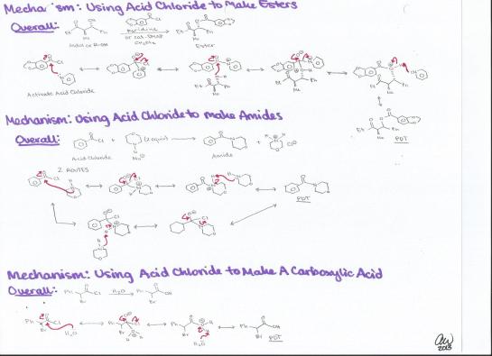 Using Acid Chloride to Make Esters, Amides, and Carboxylic Acids